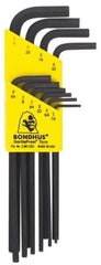 Bondhus - 10 Piece L-Key Hex Key Set - Hex Range 1/16 to 1/4" - Caliber Tooling