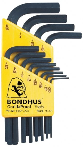 Bondhus - 12 Piece L-Key Hex Key Set - Caliber Tooling