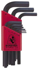 Bondhus - 9 Piece L-Key Hex Key Set - Hex Range 1.5 to 10mm - Caliber Tooling