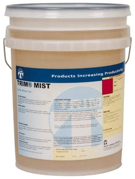 Master Fluid Solutions - Trim Mist, 5 Gal Pail Cutting & Grinding Fluid - Synthetic, For Milling - Caliber Tooling