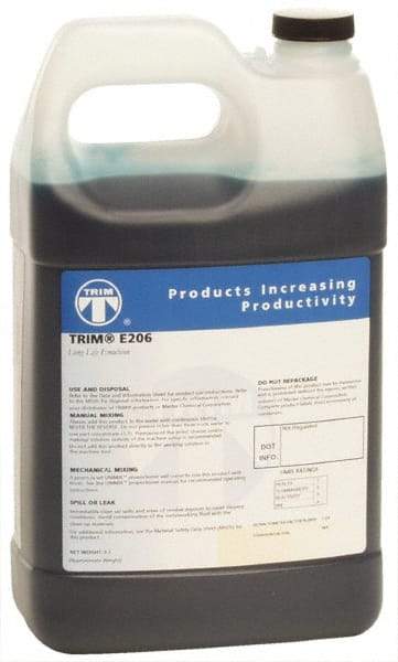 Master Fluid Solutions - Trim E206, 1 Gal Bottle Cutting & Grinding Fluid - Water Soluble, For Gear Hobbing, Heavy-Duty Broaching, High Speed Turning - Caliber Tooling