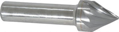 Made in USA - 1/2" Shank Diam, 9 Flute 60° Solid Carbide Countersink - Bright Finish, 2-1/2" OAL, Right Hand Cut - Caliber Tooling