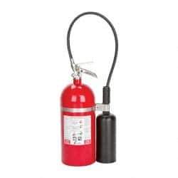 Kidde - 10 Lb, 10-B:C Rated, Carbon Dioxide Fire Extinguisher - 6.87" Diam x 19.37" High, 850 psi, 8' Discharge in 10 sec, Rechargeable, Aluminum Cylinder - Caliber Tooling