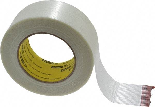 3M - 2" x 60 Yd Clear Rubber Adhesive Packaging Tape - Polypropylene Film Backing, 6 mil Thick, 170 Lb Tensile Strength, Series 897 - Caliber Tooling