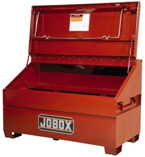 Jobox - 60" Wide x 30" Deep x 39-1/2" High Job Site Slope Lid Chest - Steel, Brown - Caliber Tooling