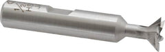 Interstate - 1/2" Diam x 1/4" Width of Cut, 45° Included Angle, Cobalt Dovetail Cutter - 3/8" Shank Diam, 1-7/8" Shank Length, 2-1/8" Overall Length - Caliber Tooling