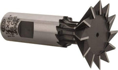 Interstate - 1-7/8" Diam x 13/16" Width of Cut, 45° Included Angle, Cobalt Dovetail Cutter - 7/8" Shank Diam, 2-7/16" Shank Length, 3-1/4" Overall Length - Caliber Tooling