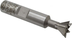 Interstate - 1/2" Diam x 7/32" Width of Cut, 60° Included Angle, Cobalt Dovetail Cutter - 3/8" Shank Diam, 2-1/8" Overall Length, Uncoated - Caliber Tooling