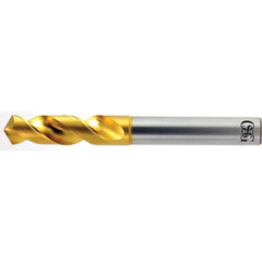 Screw Machine Length Drill Bit: 0.1315″ Dia, 130 °, High Speed Steel Coated, Right Hand Cut, Spiral Flute, Straight-Cylindrical Shank, Series 1100