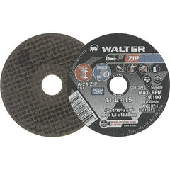 WALTER Surface Technologies - 4" 24 Grit Aluminum Oxide Cutoff Wheel - 1/16" Thick, 5/8" Arbor, 19,100 Max RPM, Use with Die Grinders - Caliber Tooling