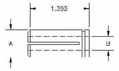 Parlec - 5/16 Inch Inside Bore, 5/8 Inch Outside Shank Diameter, Boring Head Shank Reduction Bushing - 1.42 Inch Projection - Exact Industrial Supply