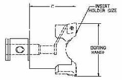 Parlec - 62.99mm Body Diam, Manual Twin Cutter Boring Head - 66.29mm to 123.44mm Bore Diam - Exact Industrial Supply