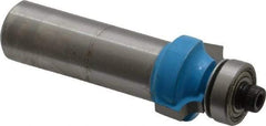 ROMAN CARBIDE - 5/8" Cut Diam, 3/8" Length of Cut, 2 Flute, Round-Over, Edge Profile Router Bit - Carbide-Tipped, 1/4" Shank Diam, 1-1/4" Shank Length, 2" OAL, Uncoated, Piloted - Caliber Tooling