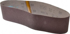 3M - 4" Wide x 36" OAL, 50 Grit, Aluminum Oxide Abrasive Belt - Aluminum Oxide, Coarse, Coated, X Weighted Cloth Backing, Series 341D - Caliber Tooling