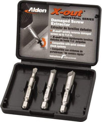 Alden - 3 Piece Quick-Connect Screw Extractor/Drill Set - Screw Range #6 to #14 - Caliber Tooling