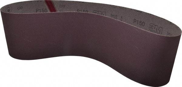 3M - 6" Wide x 48" OAL, 150 Grit, Aluminum Oxide Abrasive Belt - Aluminum Oxide, Very Fine, Coated, X Weighted Cloth Backing, Series 241D - Caliber Tooling