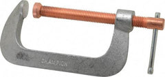 Made in USA - Light-Duty 5" Max Opening, 2-1/2" Throat Depth, Aluminum Alloy Standard C-Clamp - 1,850 Lb Capacity, 0" Min Opening, Standard Throat Depth - Caliber Tooling