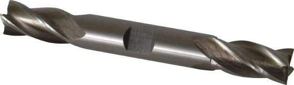 Interstate - 1/2", 1" LOC, 1/2" Shank Diam, 4-1/8" OAL, 4 Flute, High Speed Steel Square End Mill - Double End, Uncoated, Spiral Flute, 30° Helix, Centercutting, Right Hand Cut, Right Hand Flute - Caliber Tooling