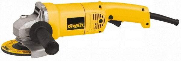 DeWALT - 5" Wheel Diam, 10,000 RPM, Corded Angle & Disc Grinder - 5/8-11 Spindle, 12 Amps - Caliber Tooling