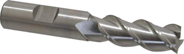 Interstate - 5/8" Diam, 1-5/8" LOC, 3 Flute Cobalt Roughing & Finishing Square End Mill - Uncoated, 3-3/4" OAL, 5/8" Shank Diam, Straight Shank, 45° Helix, Centercutting - Caliber Tooling