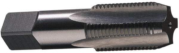 Interstate - 2 - 11-1/2 NPS Thread, 7 Flute Standard Pipe Tap - 4-1/2" OAL, 1-3/4" Thread Length, 1-7/8" Shank Diam, Bright Finish, High Speed Steel - Exact Industrial Supply