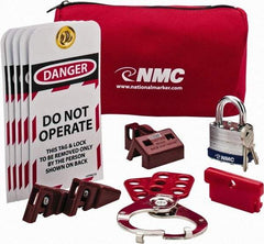 NMC - 12 Piece Electrical Lockout Kit - Keyed Differently, Comes in Pouch - Caliber Tooling