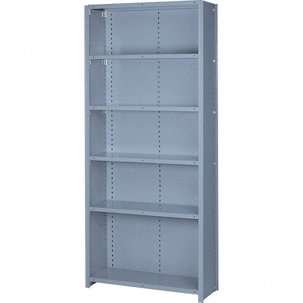 Lyon - 6 Shelf, 1,300 Lb. Capacity, Closed Shelving Starter Unit - 36 Inch Wide x 18 Inch Deep x 84 Inch High, Gray - Caliber Tooling