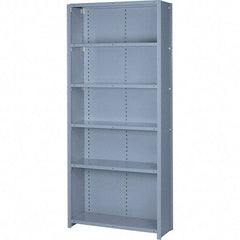 Lyon - 6 Shelf, 1,300 Lb. Capacity, Closed Shelving Starter Unit - 36 Inch Wide x 24 Inch Deep x 84 Inch High, Gray - Caliber Tooling