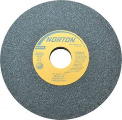 Norton - 7" Diam x 1-1/4" Hole x 1/2" Thick, J Hardness, 60 Grit Surface Grinding Wheel - Silicon Carbide, Type 1, Medium Grade, 3,600 Max RPM, Vitrified Bond, No Recess - Caliber Tooling