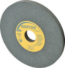 Norton - 7" Diam x 1-1/4" Hole x 1/2" Thick, J Hardness, 80 Grit Surface Grinding Wheel - Silicon Carbide, Type 1, Medium Grade, 3,600 Max RPM, Vitrified Bond, No Recess - Caliber Tooling