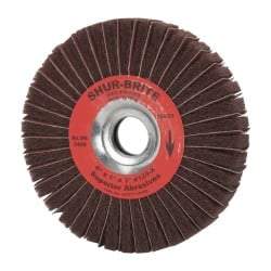 Superior Abrasives - 6" Diam, 120 Grit Aluminum Oxide Duplex Wheel - 1" Hole, 1" Wide, Coated, Fine Grade, 4,500 Max RPM - Caliber Tooling