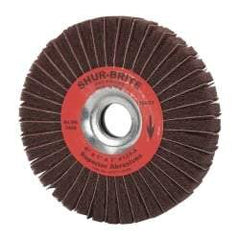 Superior Abrasives - 6" Diam, 120 Grit Aluminum Oxide Duplex Wheel - 1" Hole, 1" Wide, Coated, Fine Grade, 4,500 Max RPM - Caliber Tooling