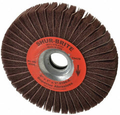 Superior Abrasives - 6" Diam, 180 Grit Aluminum Oxide Duplex Wheel - 1" Hole, 1" Wide, Coated, Very Fine Grade, 4,500 Max RPM - Caliber Tooling