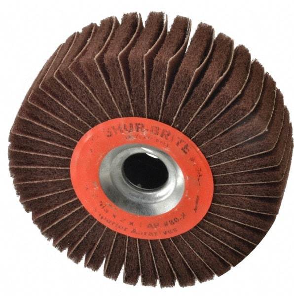 Superior Abrasives - 6" Diam, 80 Grit Aluminum Oxide Duplex Wheel - 1" Hole, 2" Wide, Coated, Medium Grade, 4,500 Max RPM - Caliber Tooling