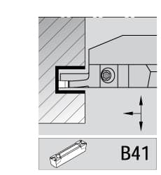 Kennametal - 4mm Groove Width, 14mm Max Depth of Cut, Left Hand Cut, A4M-A Indexable Grooving Blade - 4 Seat Size, Series A4 - Caliber Tooling