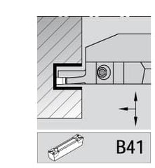 Kennametal - 3mm Groove Width, 14mm Max Depth of Cut, Right Hand Cut, A4M-B Indexable Grooving Blade - 3 Seat Size, Series A4 - Caliber Tooling