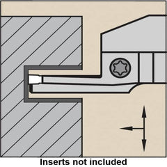 Kennametal - 2mm Groove Width, 12mm Max Depth of Cut, Left Hand Cut, A4M-B Indexable Grooving Blade - 2 Seat Size, Series A4 - Caliber Tooling