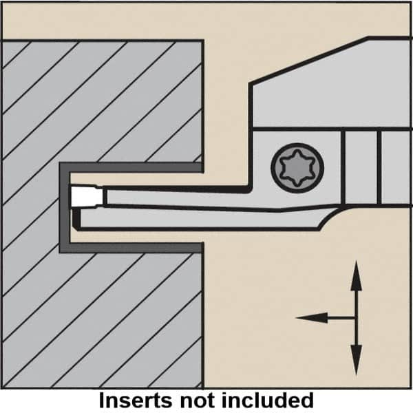 Kennametal - 3mm Groove Width, 14mm Max Depth of Cut, Left Hand Cut, A4M-B Indexable Grooving Blade - 3S Seat Size, A4G0300M3SP04B Insert Style, Series A4 - Caliber Tooling