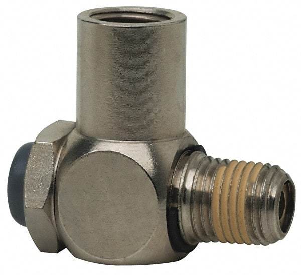 Norgren - 1/2" Female NPT x 1/2" Male NPT Tamper Resistant Flow Control Valve - 5 to 150 psi, Needle Valve & Brass Material - Caliber Tooling