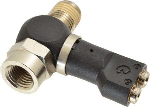 Norgren - 5/32" Tube x 1/4" NPTF Pressure Sensor Fitting Valve - 0 to 145 psi & Brass Material - Caliber Tooling