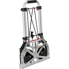 Vestil - 250 Lb Capacity 26" OAH Hand Truck - Fold Away Handle, Aluminum, Rubber Wheels - Caliber Tooling