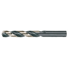 27/64 RHS / RHC HSS 135 Degree Split Point Heavy Duty Jobber Length Drill - Black & Gold - Exact Industrial Supply