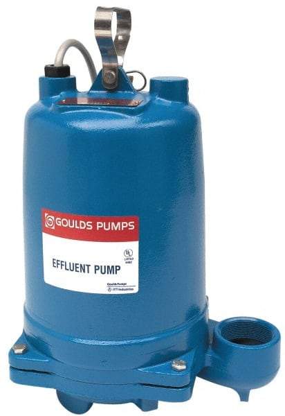 Goulds Pumps - 1-1/2 hp, 230 Amp Rating, 230 Volts, Nonautomatic Operation, Effluent Pump - 1 Phase, Cast Iron Housing - Caliber Tooling