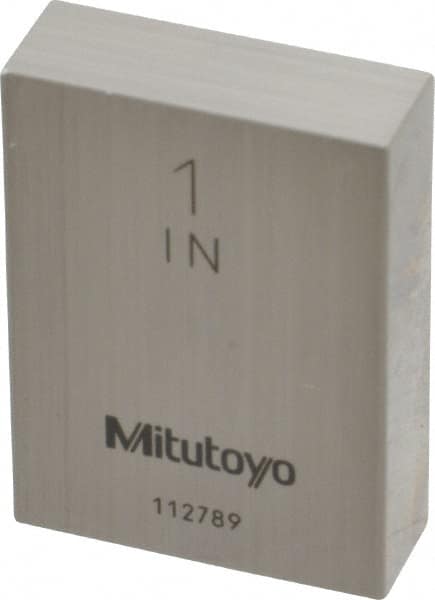 Mitutoyo - 1" Rectangular Steel Gage Block - Accuracy Grade 0, Includes Certificate of Inspection - Caliber Tooling