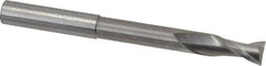 Accupro - 3/8", 3/4" LOC, 3/8" Shank Diam, 4" OAL, 2 Flute, Solid Carbide Square End Mill - Single End, Uncoated, Spiral Flute, 40° Helix, Centercutting, Right Hand Cut, Right Hand Flute - Caliber Tooling