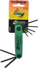 Bondhus - 8 Piece T6 to T25 Fold-Up Torx/Hex Combo Key Set - T6, T7, T8, T9, T10, T15, T20, T25 Torx Size - Caliber Tooling