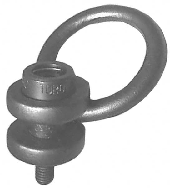 American Drill Bushing - 14,000 Lbs. Load Limit, Alloy Steel Side Pull Hoist Ring - Black Oxide Finish, 1-1/4-8 Inch Thread Size, 6 Inch Diameter Ring - Caliber Tooling