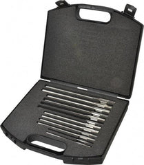 Made in USA - 0.1855" to 0.4995", Chucking Reamer Set - Straight Flute, Right Hand Cut, 4 & 6 Flute, 12 Pieces - Caliber Tooling