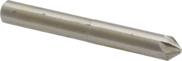 Interstate - 1/4" Head Diam, 1/4" Shank Diam, 6 Flute 82° High Speed Steel Countersink - Caliber Tooling