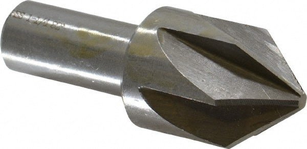 Interstate - 1-1/4" Head Diam, 3/4" Shank Diam, 6 Flute 82° High Speed Steel Countersink - Caliber Tooling